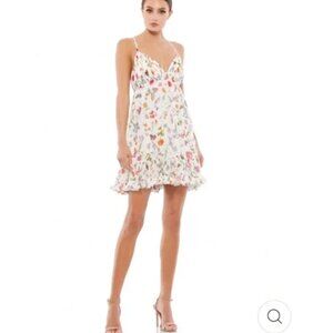 NWT Mac Duggal BUTTERFLY RUFFLED HEM MINI DRESS